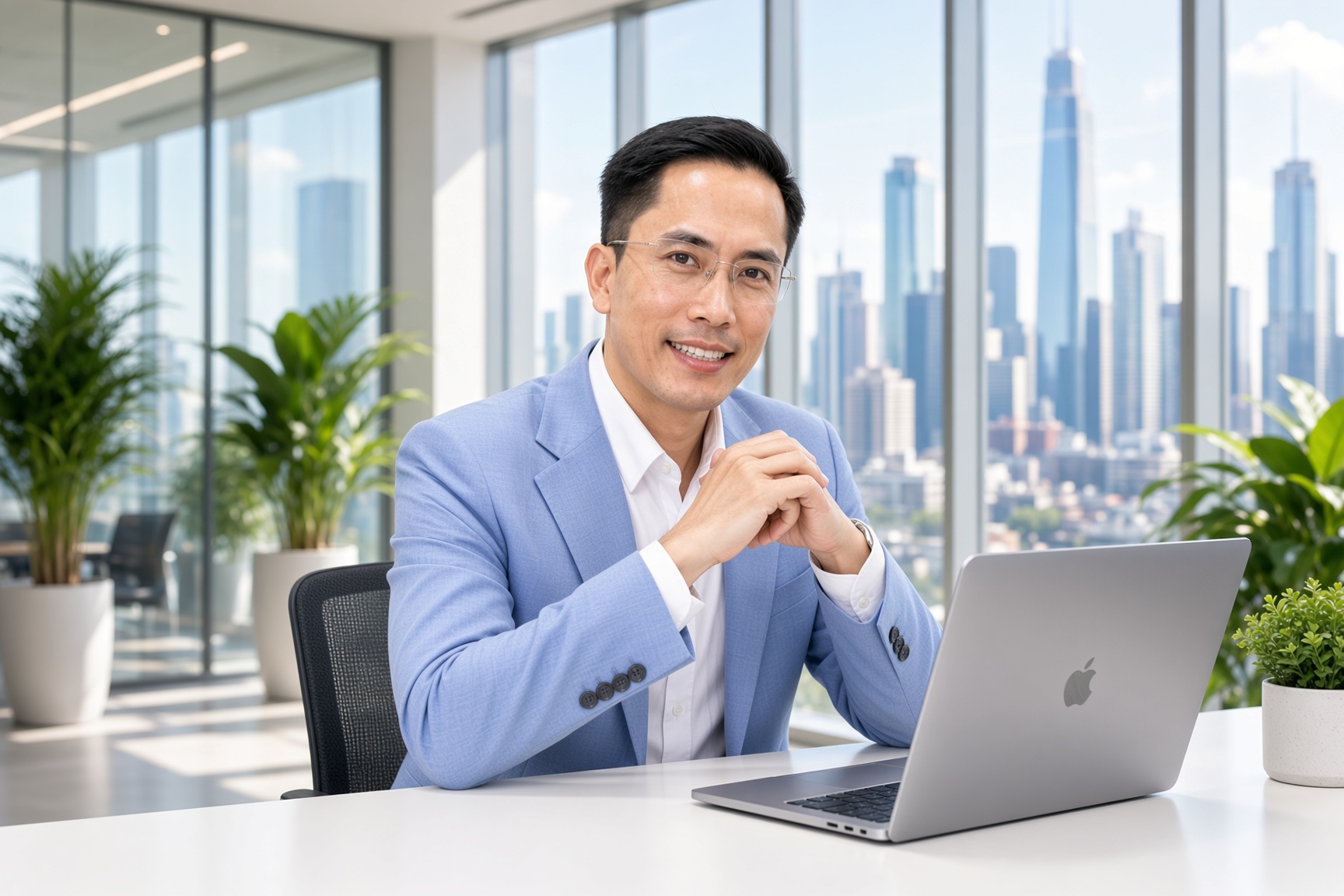 Chuyên gia Phạm Quang Dũng tại bàn làm việc